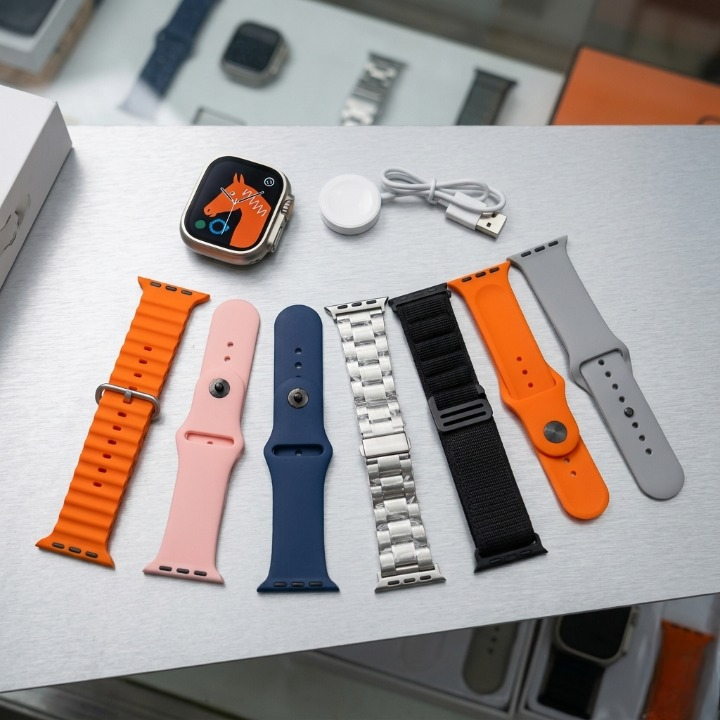iMounra 2 BIG 2.01 Ultra Smartwatch Random Box | 7 in 1 Strap Multi-Color Bundle | Premium Design & Advanced Features